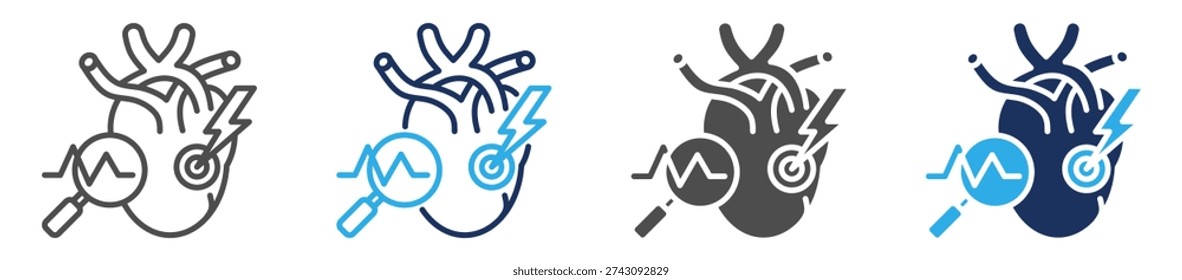 acute coronary syndrome icon set multiple concept