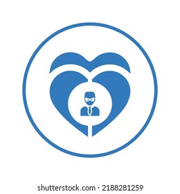 Acute, Healthcare Icon. Blue Color Design.