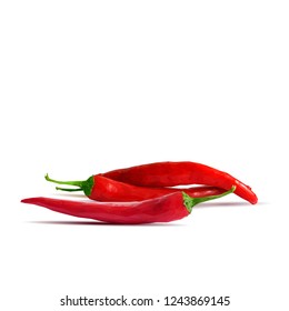 Acute and hot, nutritious and tasty chilli pepper. Symbols of fruits. Elements for label design. Vector illustration. Spices ingredients in triangulation technique. Chilli pepper low poly.