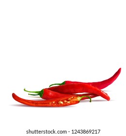 Acute and hot, nutritious and tasty chilli pepper. Symbols of fruits. Elements for label design. Vector illustration. Spices ingredients in triangulation technique. Chilli pepper low poly.