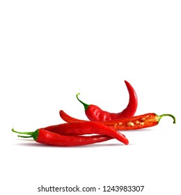 Acute and hot, nutritious and tasty chilli pepper. Symbols of fruits. Elements for label design. Vector illustration. Spices ingredients in triangulation technique. Chilli pepper low poly.