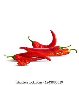 Acute and hot, nutritious and tasty chilli pepper. Symbols of fruits. Elements for label design. Vector illustration. Spices ingredients in triangulation technique. Chilli pepper low poly.