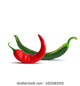 Acute and hot, nutritious and tasty chilli pepper. Symbols of fruits. Elements for label design. Vector illustration. Spices ingredients in triangulation technique. Chilli pepper low poly.