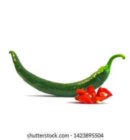 Acute and hot, nutritious and tasty chilli pepper. Symbols of fruits. Elements for label design. Vector illustration. Spices ingredients in triangulation technique. Chilli pepper low poly.