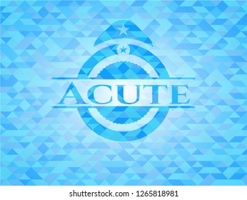 Acute light blue mosaic emblem