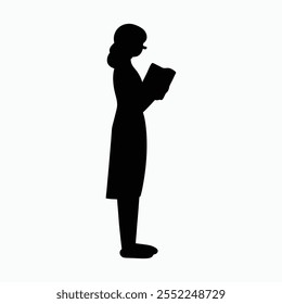 a-cute -mom- standing --with- a- book- in- her -hands

