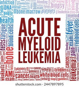 Acute Myeloid Leukemia word cloud conceptual design isolated on white background.