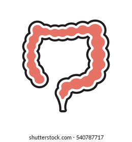 Human Colonol Large Intestine Sign Simple Stock Vector (Royalty Free ...