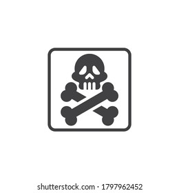 Acute toxicity, packaging sign vector icon. filled flat sign for mobile concept and web design. Skull and crossbones glyph icon. Symbol, logo illustration. Vector graphics