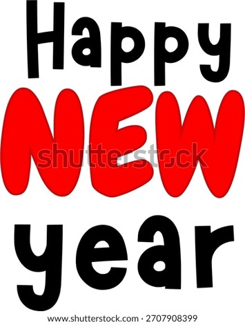 Acute typography of happy new year wishes font style text design