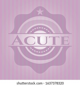 Acute vintage pink emblem. Vector Illustration. Detailed.