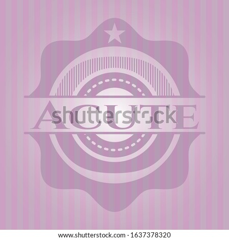 Acute vintage pink emblem. Vector Illustration. Detailed.