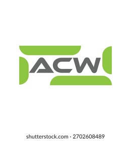 ACW letter logo design on black background. ACW creative initials letter logo concept. ACW letter design