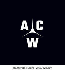 ACW letter logo. ACW logo. ACW letter. Initial ACW letter logo with trinity mark. Initials typography for business, technology, and real estate brands.