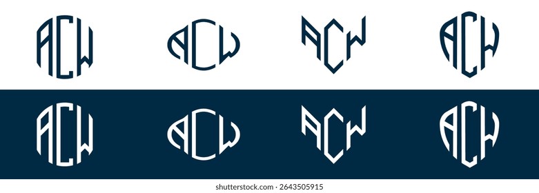 ACW letter logo set design