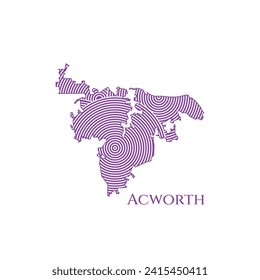 Acworth Map - World Map International vector template. America region silhouette vector illustration