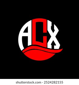 ACX logo monogram isolated on circle element design template, ACX letter logo design on black background. ACX creative initials letter logo concept. ACX. 

