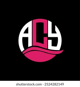 ACY logo monogram isolated on circle element design template, ACY letter logo design on black background. ACY creative initials letter logo concept. ACY. 
