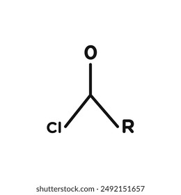 acyl chloride logo sign vector outline