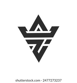 Logo de la letra ACZ, letra con logo de la corona