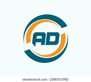  AD Abstract Letter logo Design. AD Initial Logo design Monogram for business and company.AD logo, AD letter logo design.
