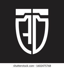 AD Abstract logo monogram with emblem style isolated on black background