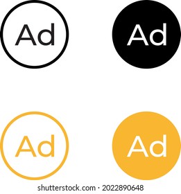 Ad, Ads, Advertising, Adsense Icon Vector