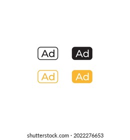 Ad, Ads, Advertising Icon Vector. Adsense Symbol Image