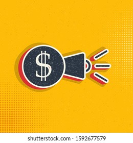 ad, ads pop art, retro icon. Vector illustration of pop art style