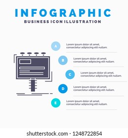 ad, advertisement, advertising, billboard, promo Infographics Template for Website and Presentation. GLyph Gray icon with Blue infographic style vector illustration.
