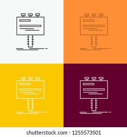 Ad, advertisement, advertising, billboard, promo Icon Over Various Background. Line style design, designed for web and app. Eps 10 vector illustration