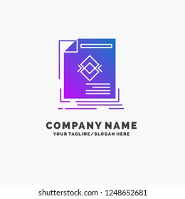 ad, advertisement, leaflet, magazine, page Purple Business Logo Template. Place for Tagline.