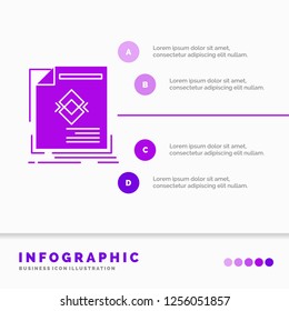 ad, advertisement, leaflet, magazine, page Infographics Template for Website and Presentation. GLyph Purple icon infographic style vector illustration.