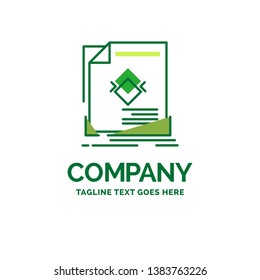 ad, advertisement, leaflet, magazine, page Flat Business Logo template. Creative Green Brand Name Design.