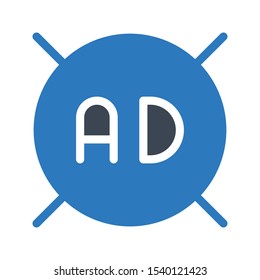 ad advertisement  vector glyph color  icon