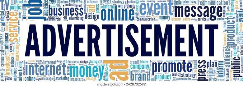 Ad - Advertisement word cloud conceptual design isolated on white background.