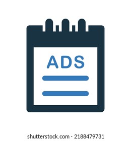 Werbung, Banner-Symbol. Einfache bearbeitbare Vektorgrafiken.