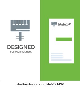Ad, Advertising, Board, Signboard Grey Logo Design and Business Card Template. Vector Icon Template background
