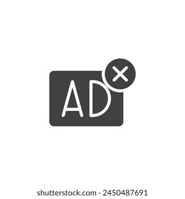 AD, advertising vector icon. filled flat sign for mobile concept and web design. Advertisement glyph icon. Symbol, logo illustration. Vector graphics