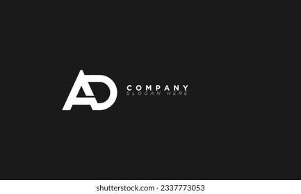 Letras alfabetas AD Iniciales logotipo de monograma DA, A y D