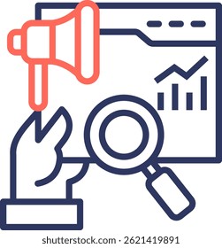 Ad Analytics Icon Line Color Vector Illustration