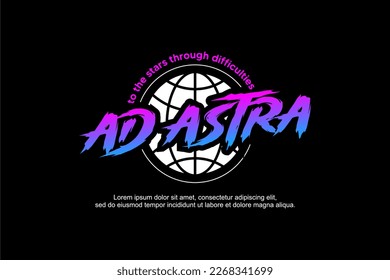 ad astra space poster for merchandise printing element vector eps