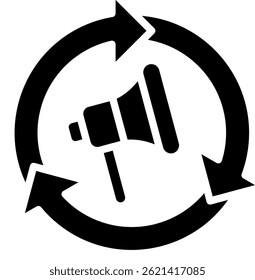 Vektorgrafik mit Symbolen für die Werbeautomatisierung