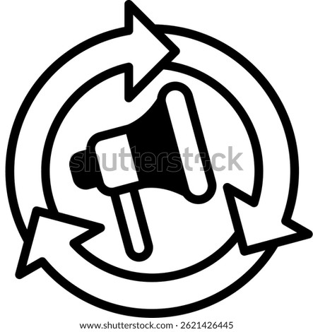 Ad Automation Icon Mixed Vector Illustration
