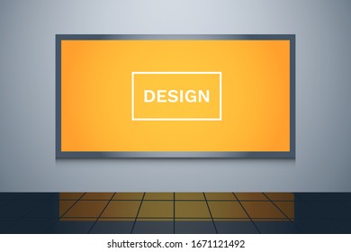 Ad Banner Billboard Mock Up Template in Gray Blue Background With Black Lustrous Perspective Tiles  Vector Illustration