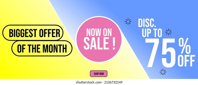 diseño de banner publicitario con las palabras ahora a la venta. diseño de publicidad electrónica de productos