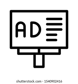 ad banner vector thin line icon 
