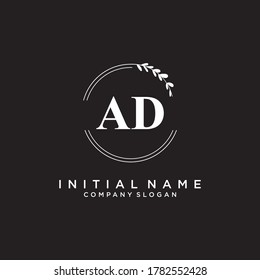 AD Beauty vector initial logo, handwriting logo of initial signature, wedding, fashion, jewelry, boutique, floral and botanical with creative template for any company or business.
