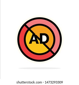 Ad, Ad block, Advertisement, Advertising, Block Abstract Circle Background Flat color Icon