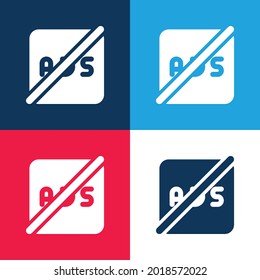 Ad Block blue and red four color minimal icon set
